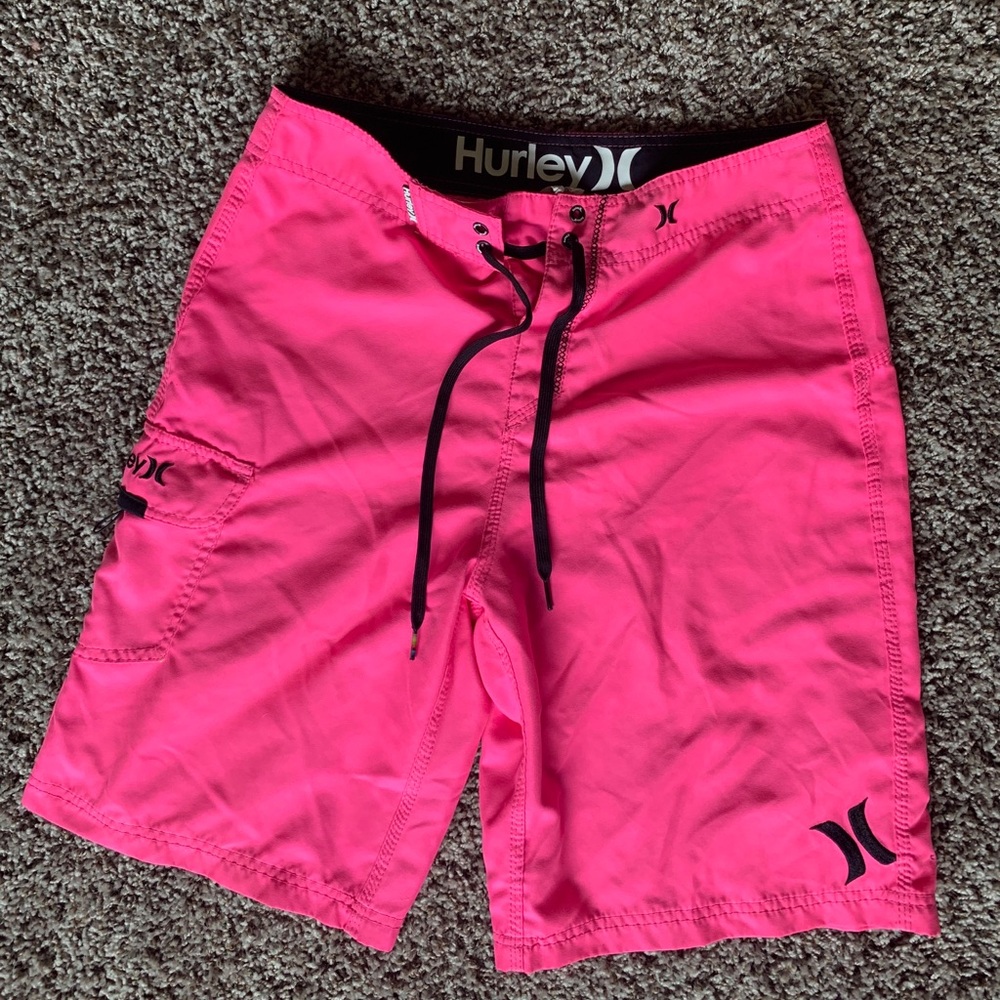 HURLEY pink swim trunks